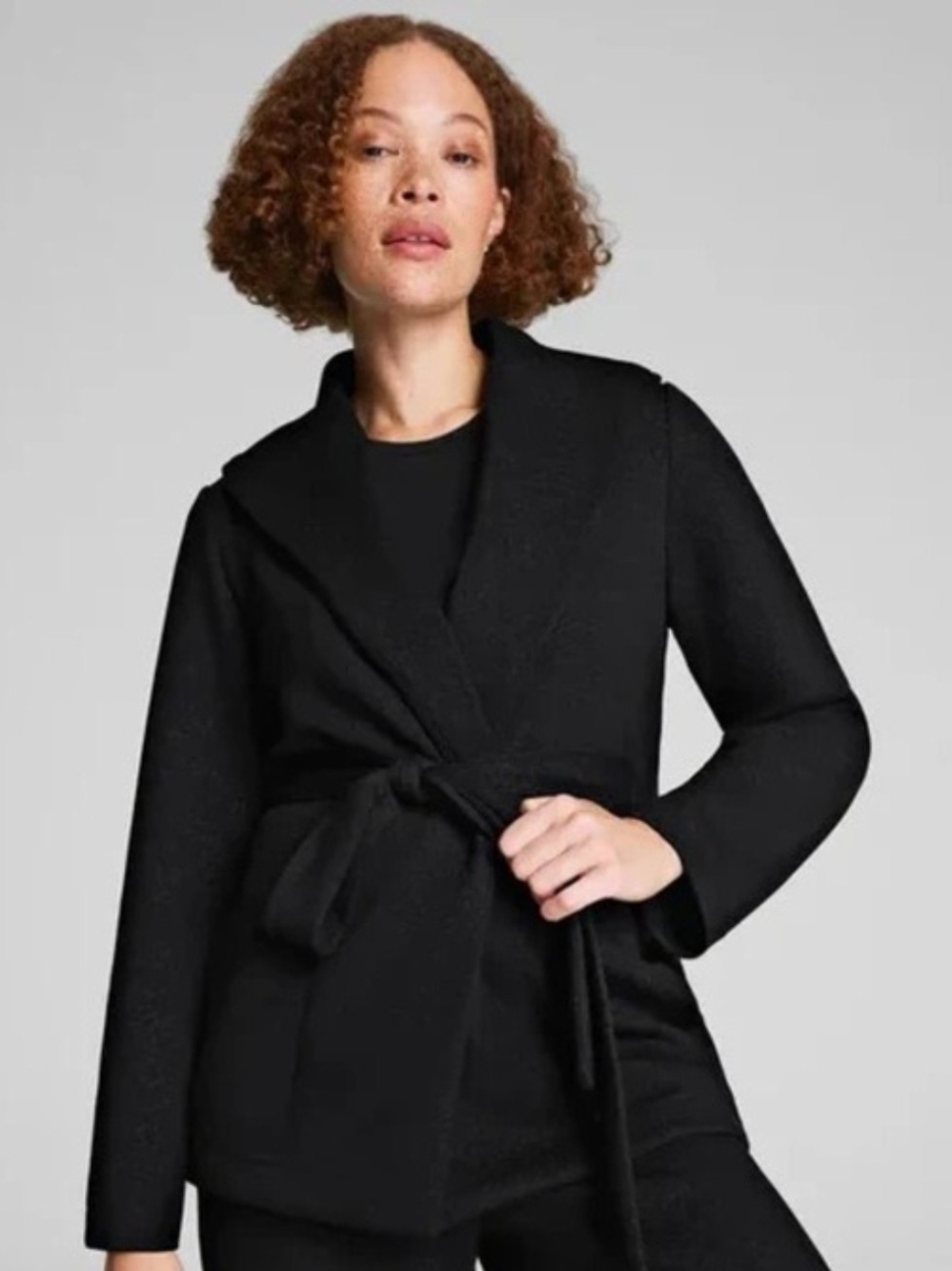 SPANX Black AirEssentials Wrap Tie-Waist Shimmer Women’s Sweater Jacket Size 3X